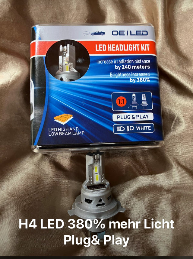 H4 LED OE 380% mehr Licht 12-24V 25W- 2Stk.