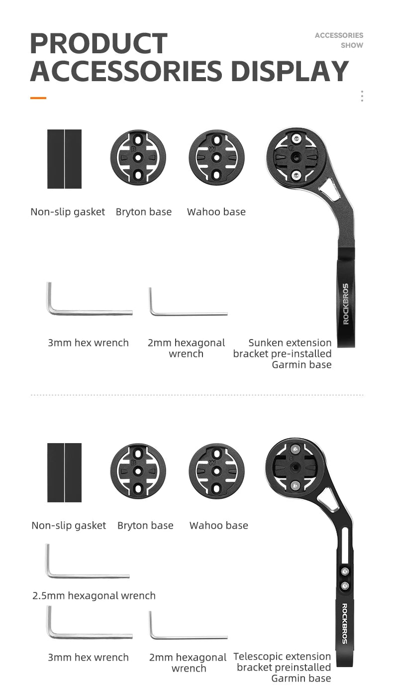 Halterung Rockbros Fahrradlampe, GoPro Kamera, oder Tacho Gamin Navi