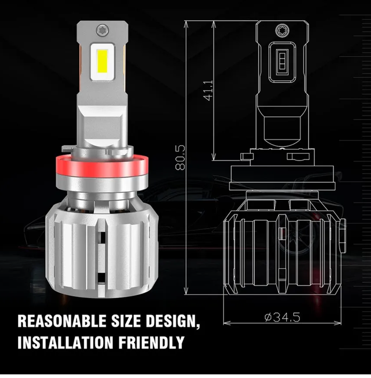 H9 LED X20 CANBUS 12000LM 400% mehr Licht 12-24V 55W 1 Set