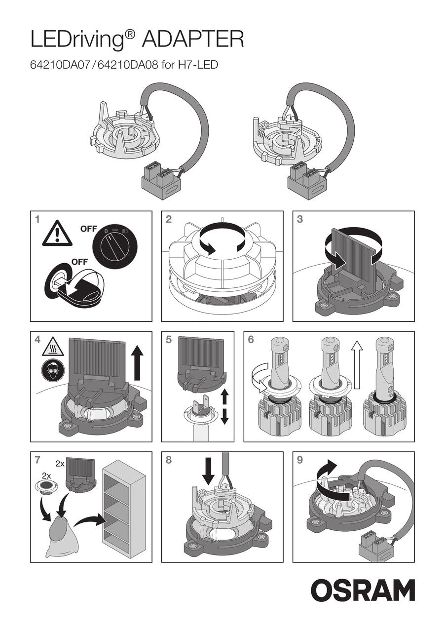 OSRAM LEDriving ADAPTER 64210DA08 for NIGHT BREAKER LED H7