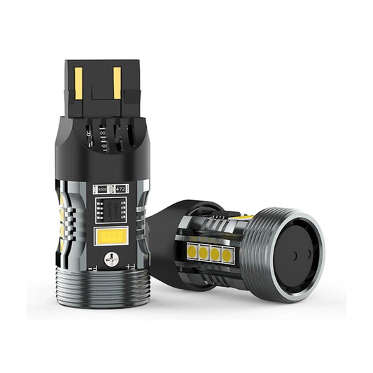 W21/5W LED luz de marcha diurna / luz de estacionamiento Super CANbus ventilador Swiss Made 12-24V, 2 uds.