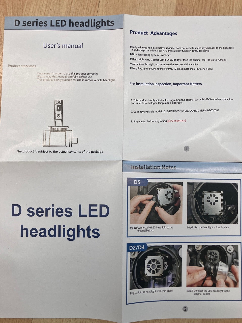 D1S LED D Serie canbus 8000LM 280% mehr Licht wie Xenon- 2 Stk.