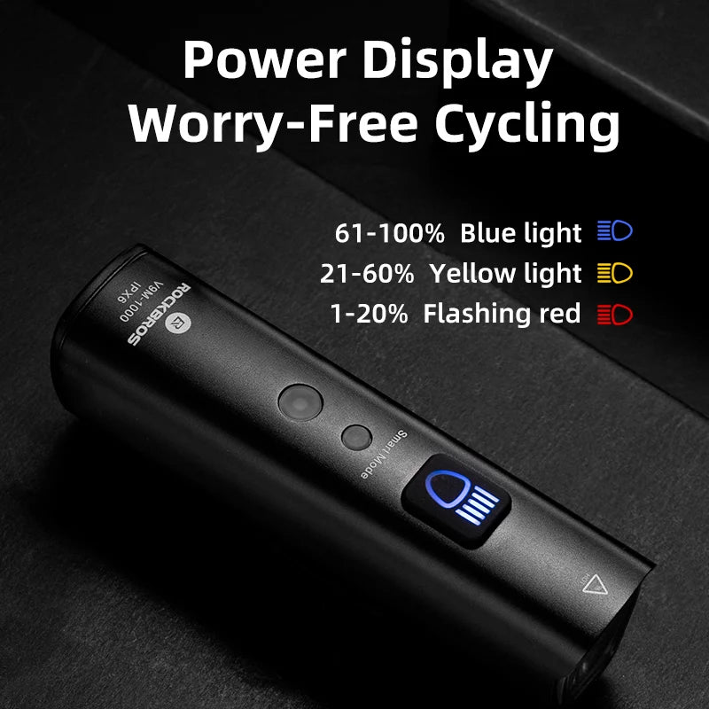 Rockbros 1000LM bike light Smart Vibration On/Off