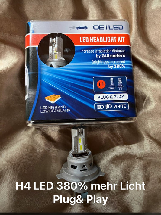H4 LED OE  380% mehr Licht 12-24V 25W- 2Stk.
