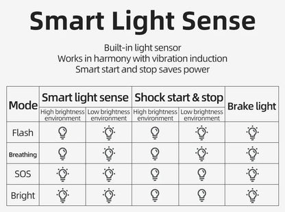 ROCKBROS Smart Bicycle Rear Light Automatic Brake Light