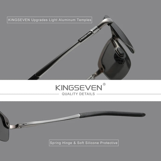 Kingseven sunglaases homme lunettes de soleil polarisées auto-teintées cadre aluminium uv400 lunettes de soleil homme lunettes de conduite