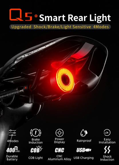 ROCKBROS Smart Bicycle Rear Light Automatic Brake Light