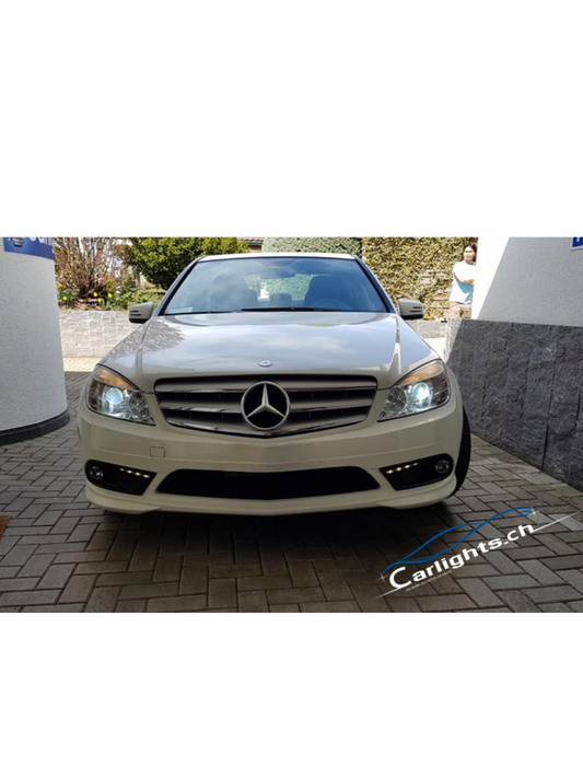 MERCEDES Clase C (W/S / 205) 204, a partir de 2014-2019 Juego de actualización LED con faros halógenos