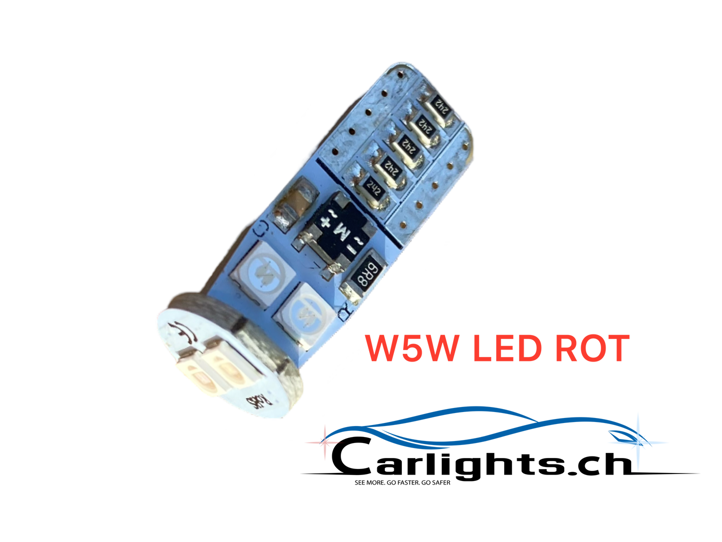 W5W-T10 LED CANBUS Star Swiss Made Red 1 pz.