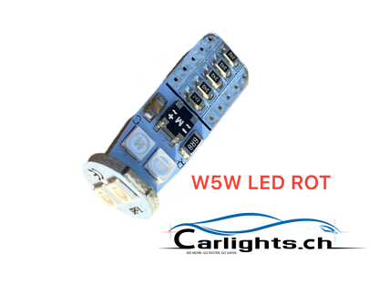 W5W-T10 LED CANBUS Star Swiss Made Red 1 pz.