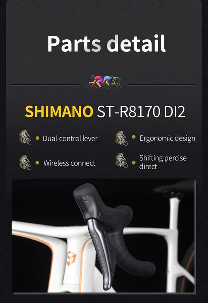 SAVA Dream Maker Full Carbon Fiber Bike Strap SHIMAN0 Di2 8170 24 Speed Hydraulic Disc Brake High End Race Class Road Bike