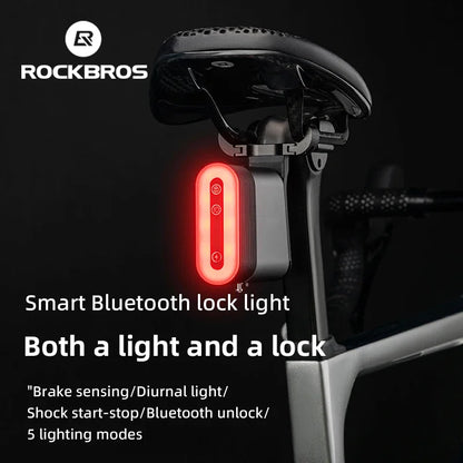 Rockbros Fahrrad Rücklicht mit Schloss per Handy ab und aufschliessen