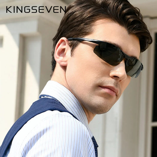 KINGSEVEN Photochrome polarisé hommes Lunettes de soleil en aluminium Caméléon objectif hommes Verres de soleil aviation femmes Pour hommes Lunettes 9126