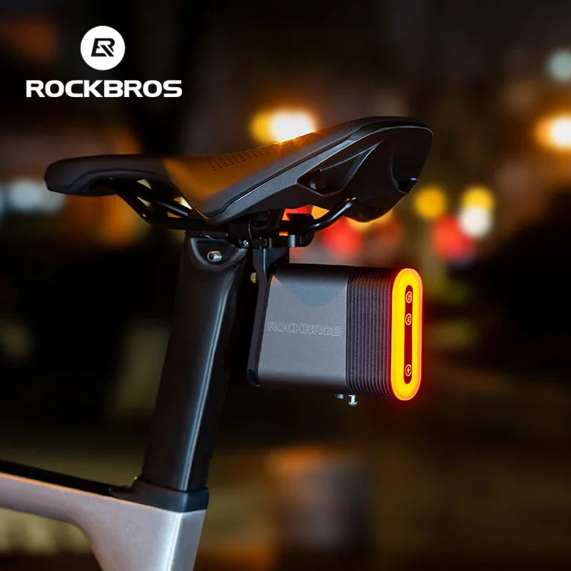 Rockbros bicycle rear light with lock can be locked and unlocked by cell phone