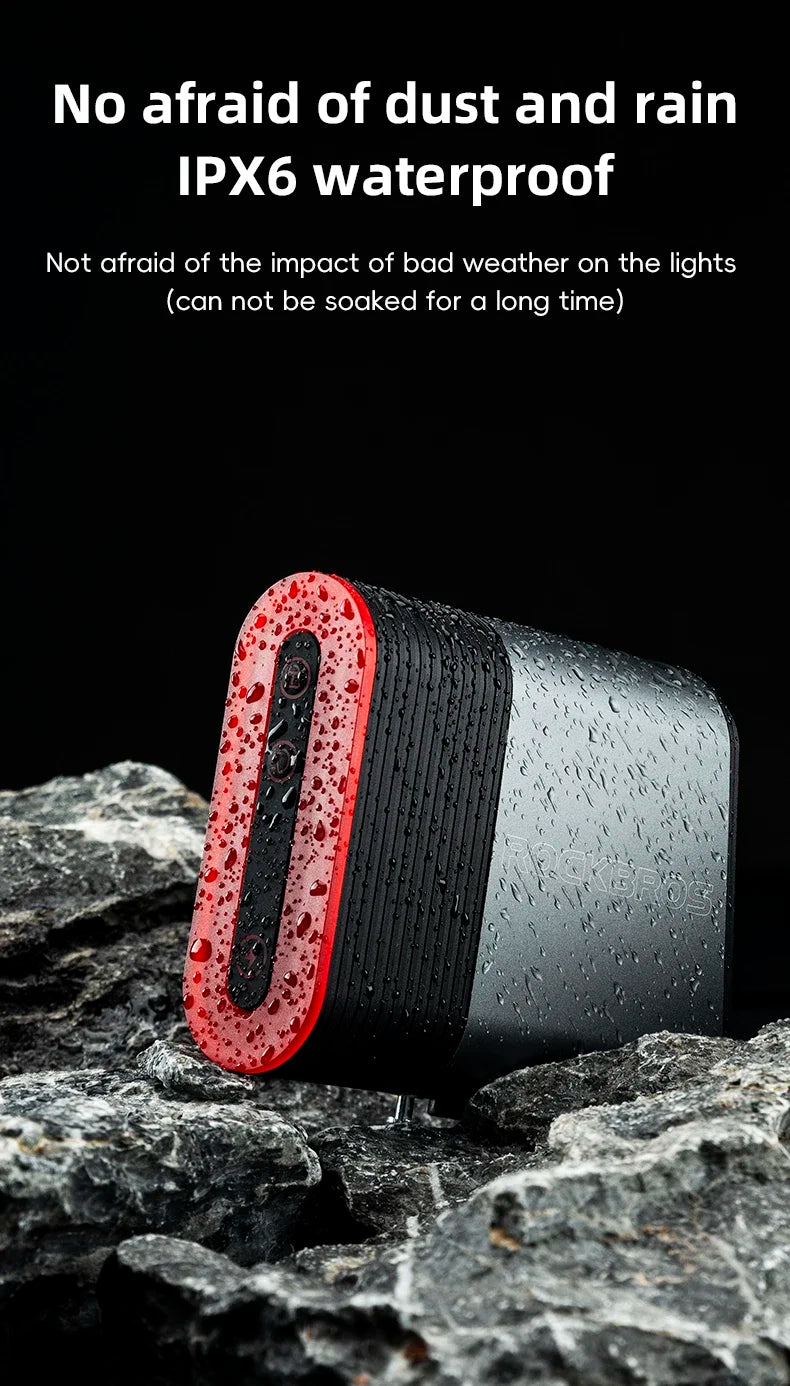 Rockbros bicycle rear light with lock can be locked and unlocked by cell phone