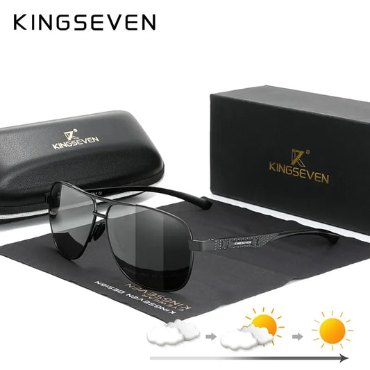 Kingseven neue selbsttönende Sonnenbrille für Männer Aluminium polarisiert UV400