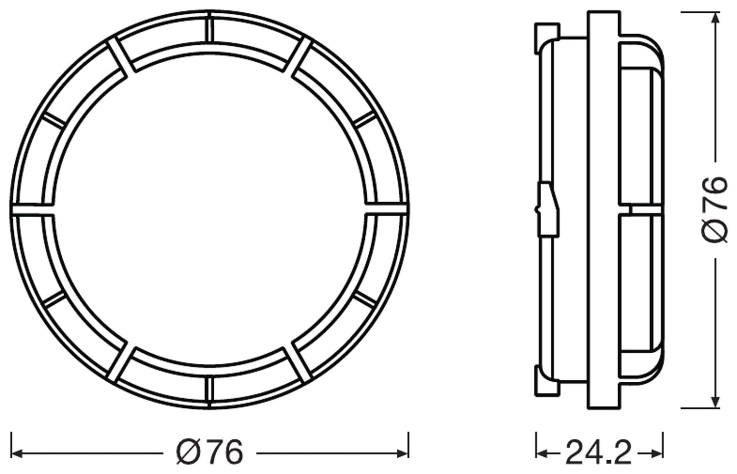 LEDCAP06 76mm OSRAM Hyundai IX20 (Reflector) année 2010-2019