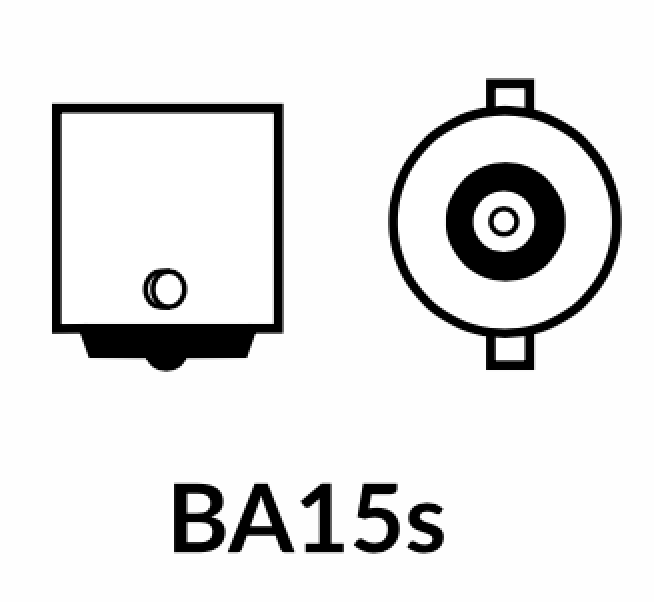 R5W BA15S LED Bianco corto 12-30V 7,3W Luce di marcia diurna / luce di retromarcia 2 pz.