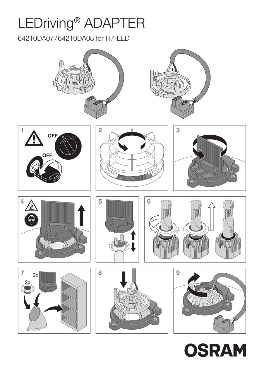 OSRAM LEDriving ADAPTER  64210DA07 für NIGHT BREAKER LED H7