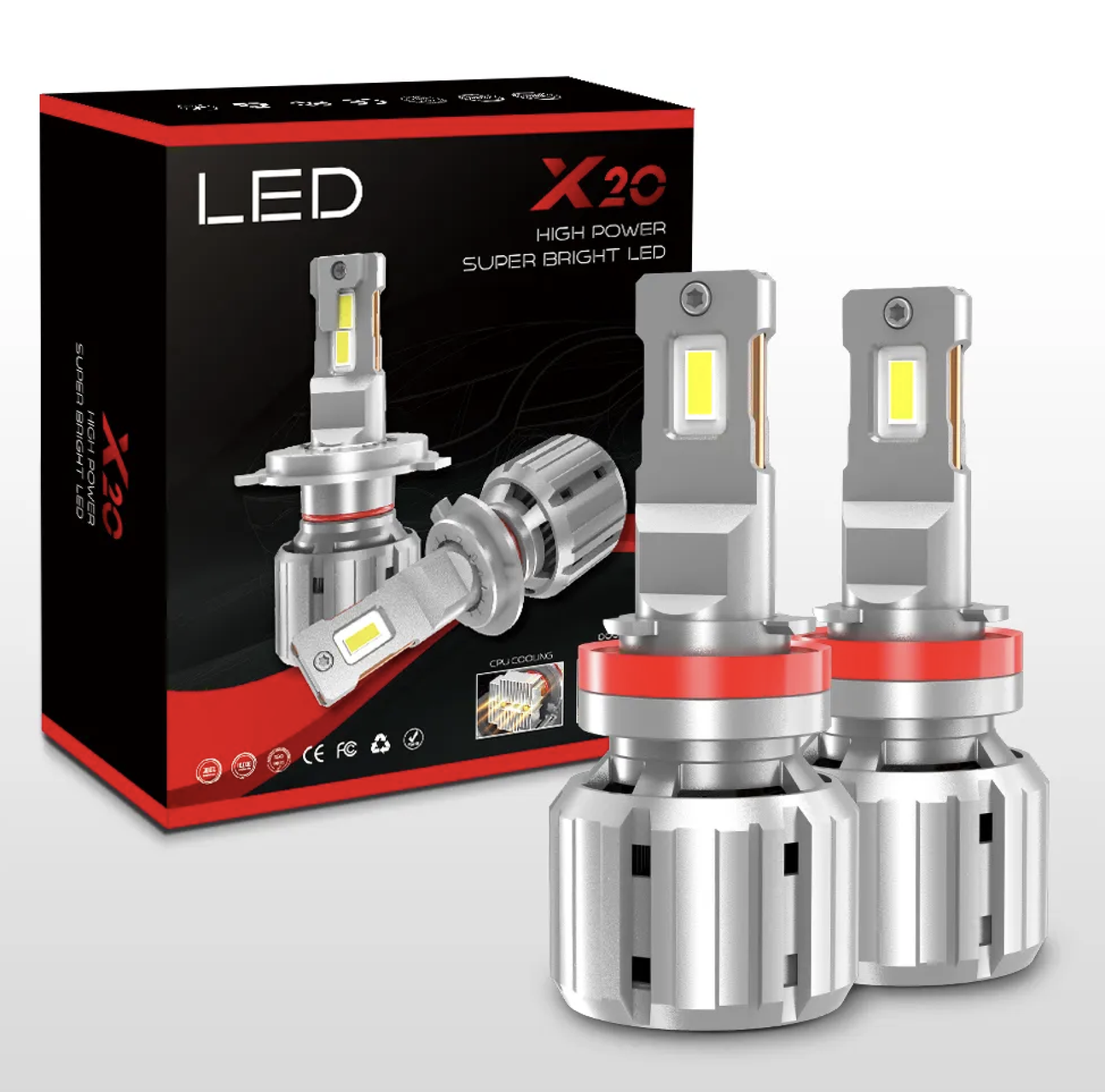 H11 LED X20 CANBUS 12000LM 400% mehr Licht 12-24V 55W 1 Set