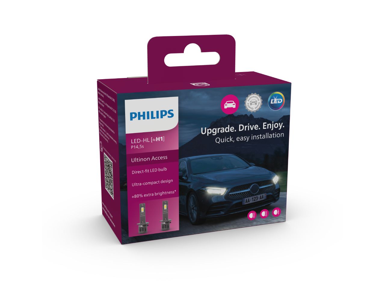 H1 LED PHILIPS Ultinon Essential 12V 80% mehr Licht 1 Set