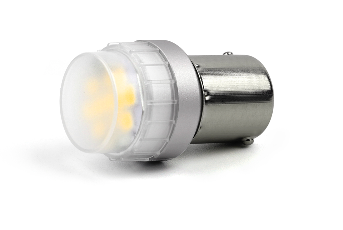 R5W BA15S LED Weiss kurz 12-30V 7.3W Tagfahrlicht / Rückfahrlicht 2 Stk.