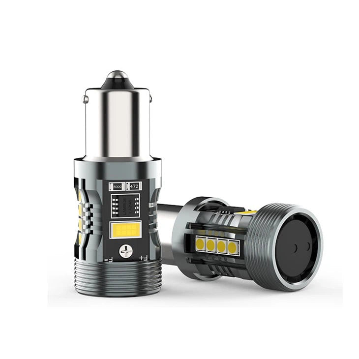 P21W LED luce di retromarcia Presa: BA15S canbus star Ventilatore Swiss Made 12-30V- 2 pz.