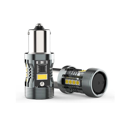P21W LED luce di retromarcia Presa: BA15S canbus star Ventilatore Swiss Made 12-30V- 2 pz.